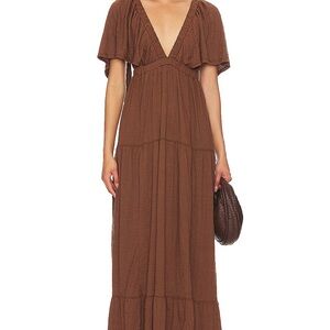 Free People La La Maxi Dress in Brown